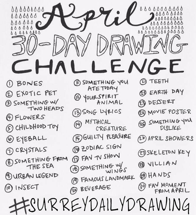 Simple Drawing Prompts October 2023 printable